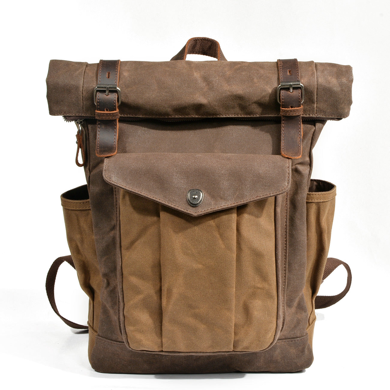 Men's Wax Canvas Roll-Top Hiking & Travel Backpack