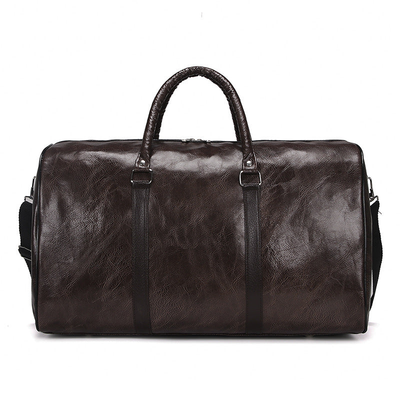 Leather Cylindrical Travel & Gym Duffel Bag