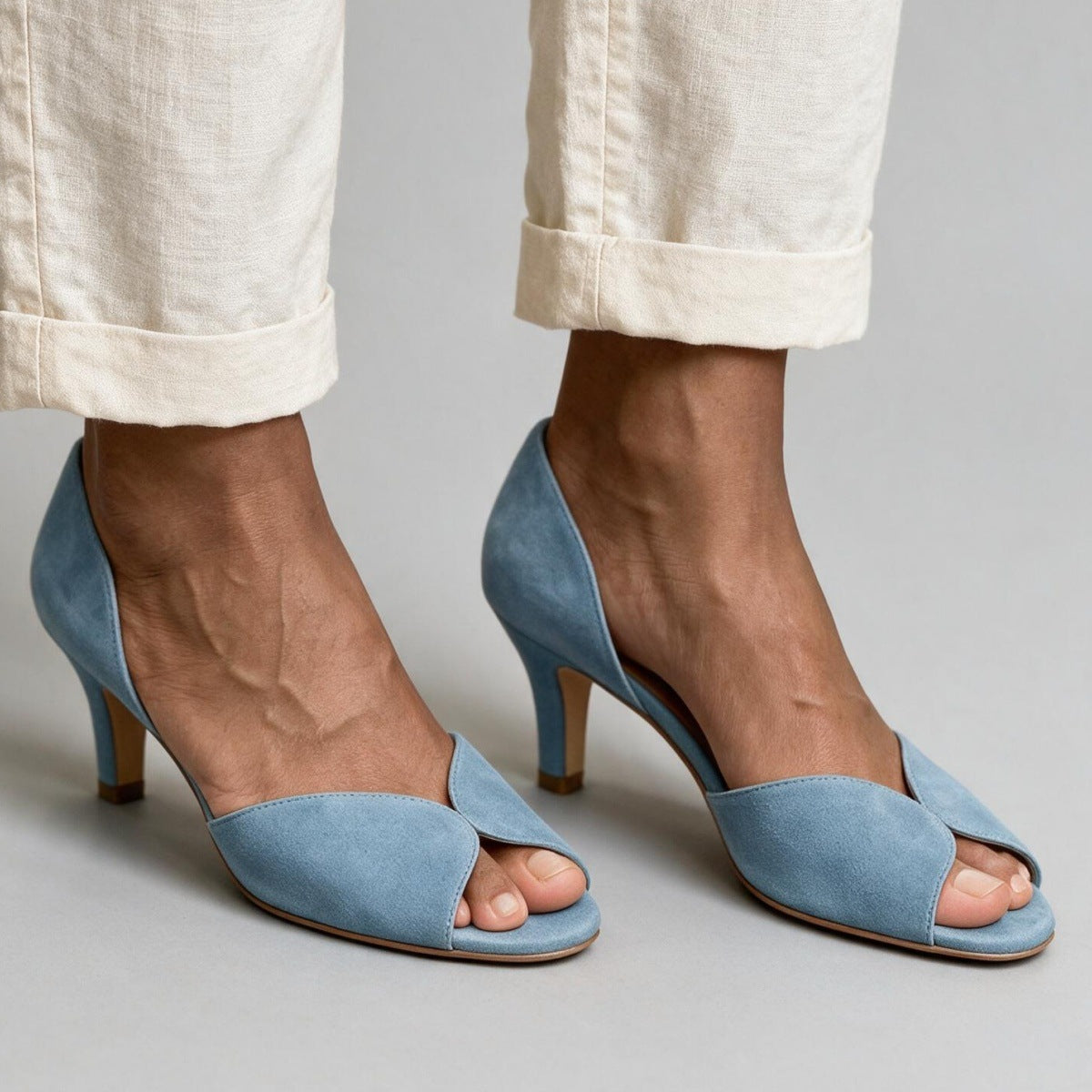 Women's Peep-Toe Slim Heel Strap Sandals
