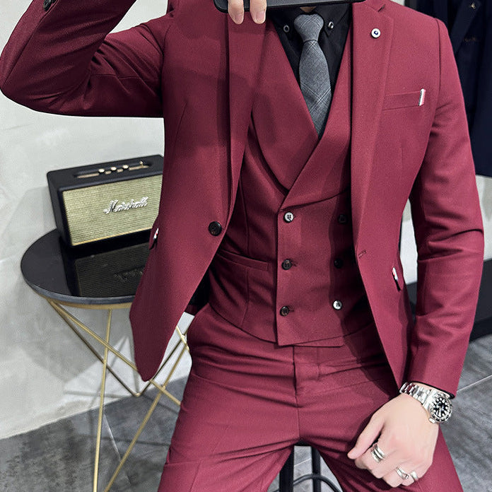 Slim Fit Three-Piece Suit – Blazer, Waistcoat & Trousers