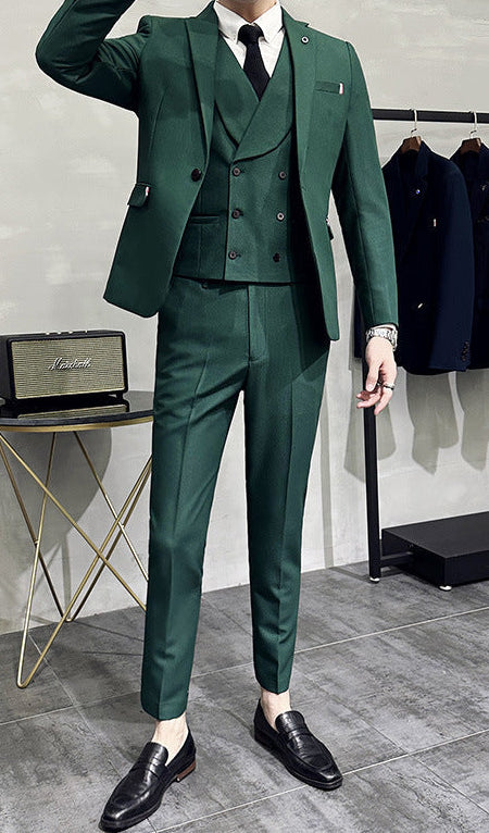 Slim Fit Three-Piece Suit – Blazer, Waistcoat & Trousers