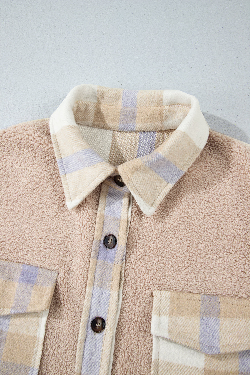 Plaid Patchwork Sherpa Long Coat