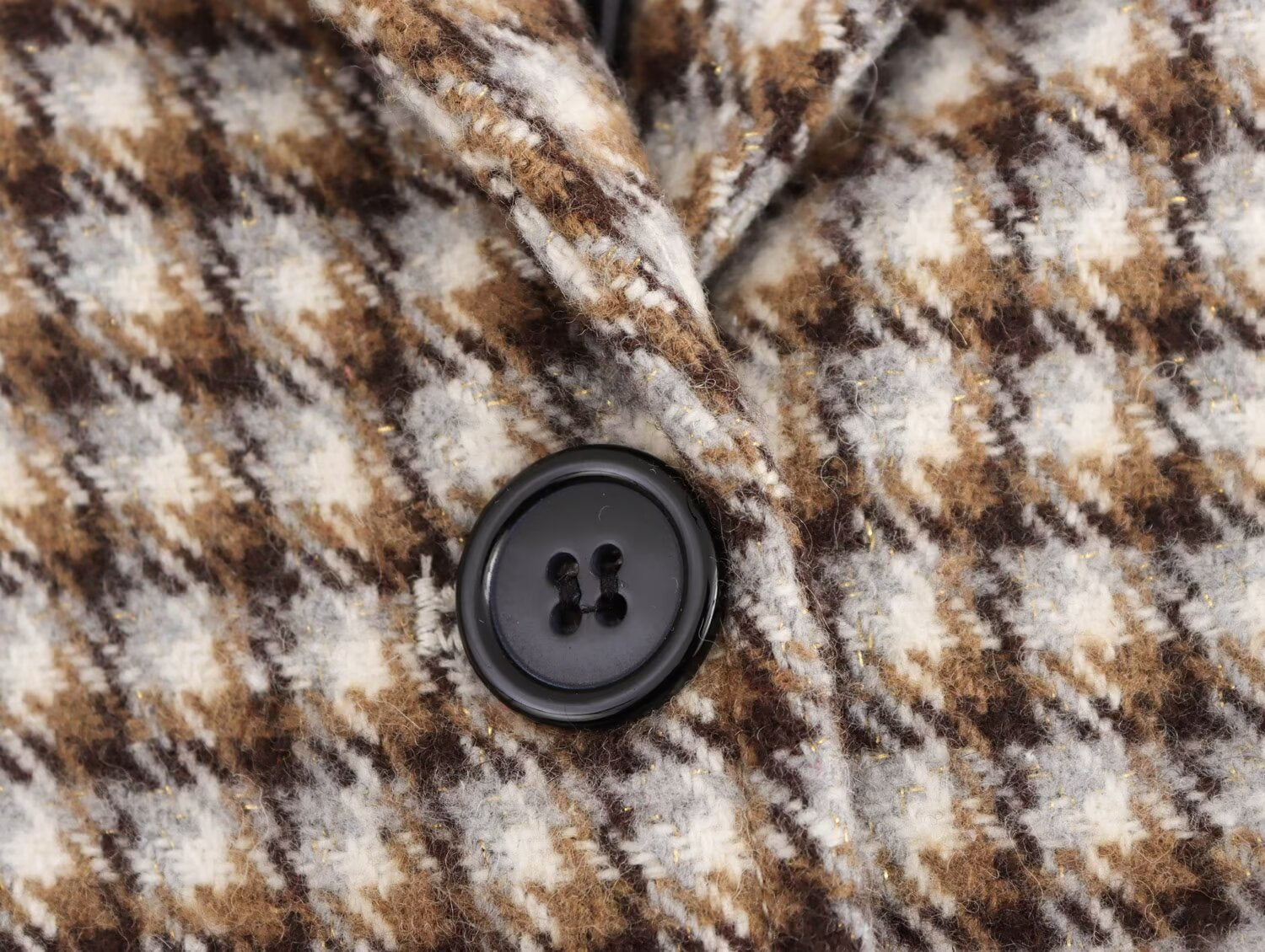 Retro Plaid Wool Look Coat