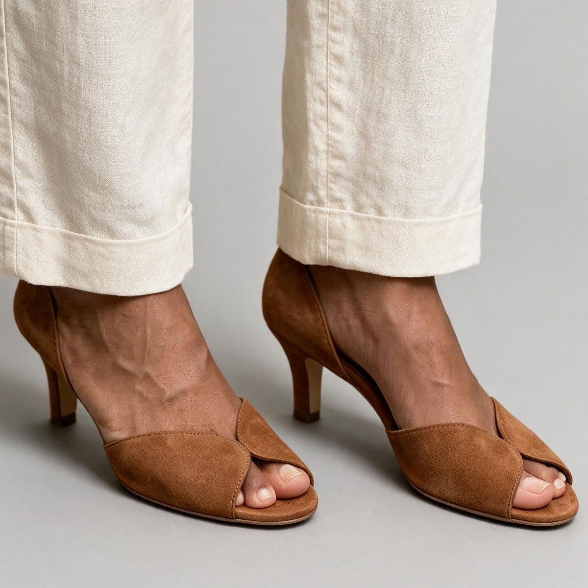 Women's Peep-Toe Slim Heel Strap Sandals