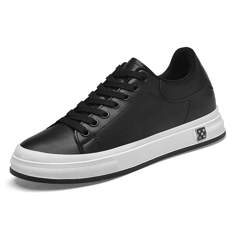Men's Low-Top Leather Sneakers with Height Boost