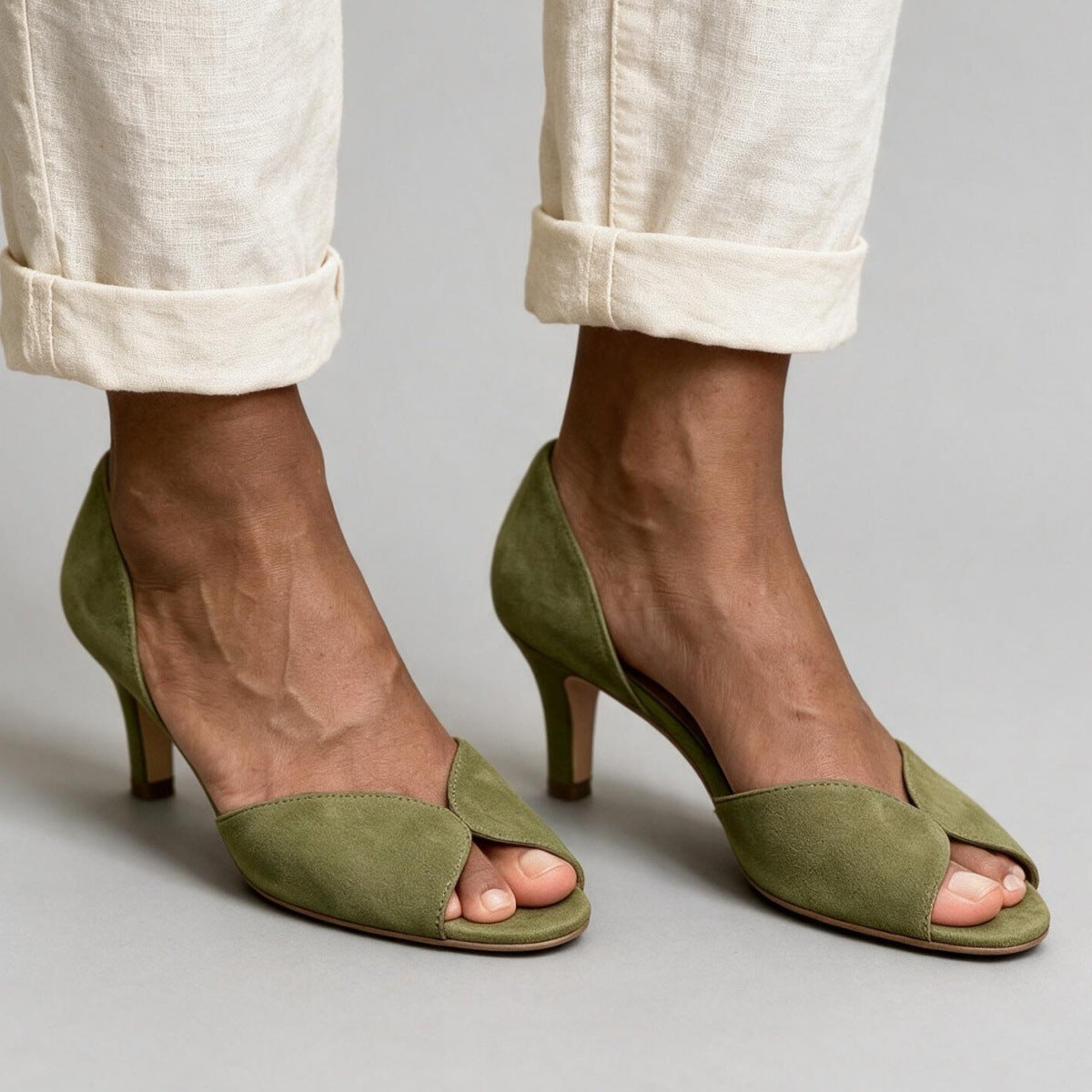 Women's Peep-Toe Slim Heel Strap Sandals