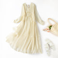 Women's Silk Tiered Ruffle Maxi Dress