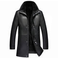Real Leather Fleece-Lined Winter Jacket