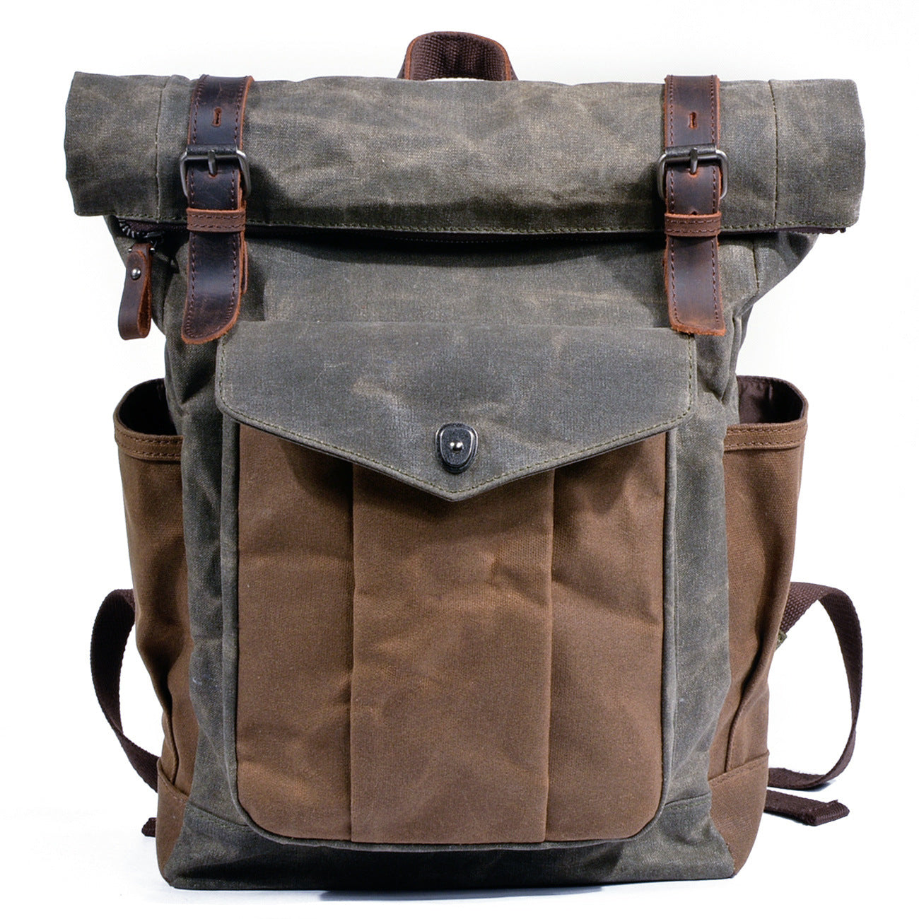 Men's Wax Canvas Roll-Top Hiking & Travel Backpack
