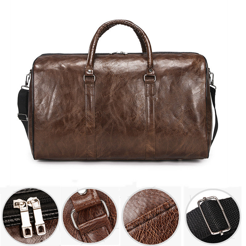 Leather Cylindrical Travel & Gym Duffel Bag