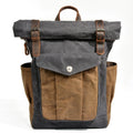 Men's Wax Canvas Roll-Top Hiking & Travel Backpack