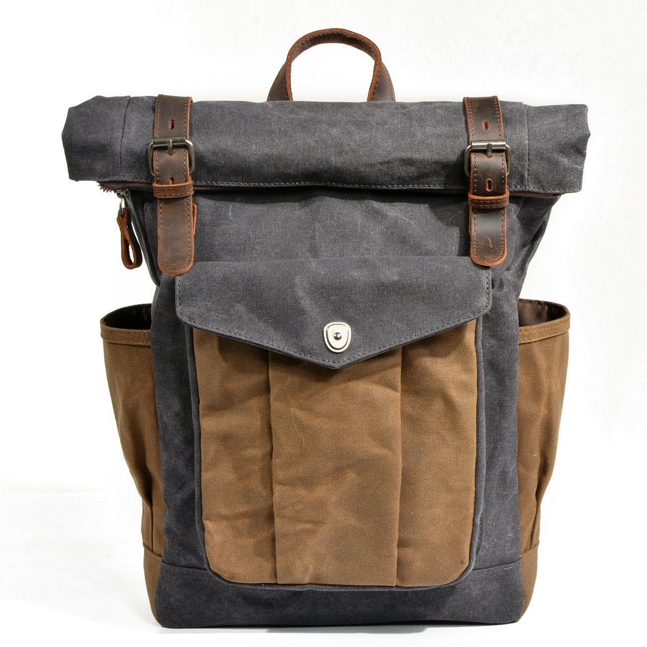 Men's Wax Canvas Roll-Top Hiking & Travel Backpack