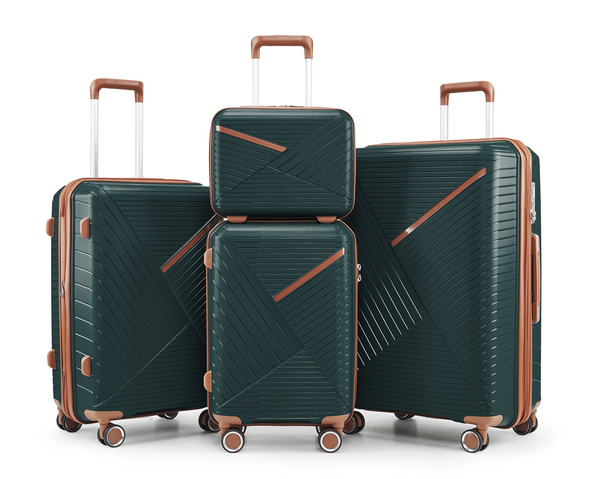 4-Piece PP Hard Shell Luggage Set with TSA Lock
