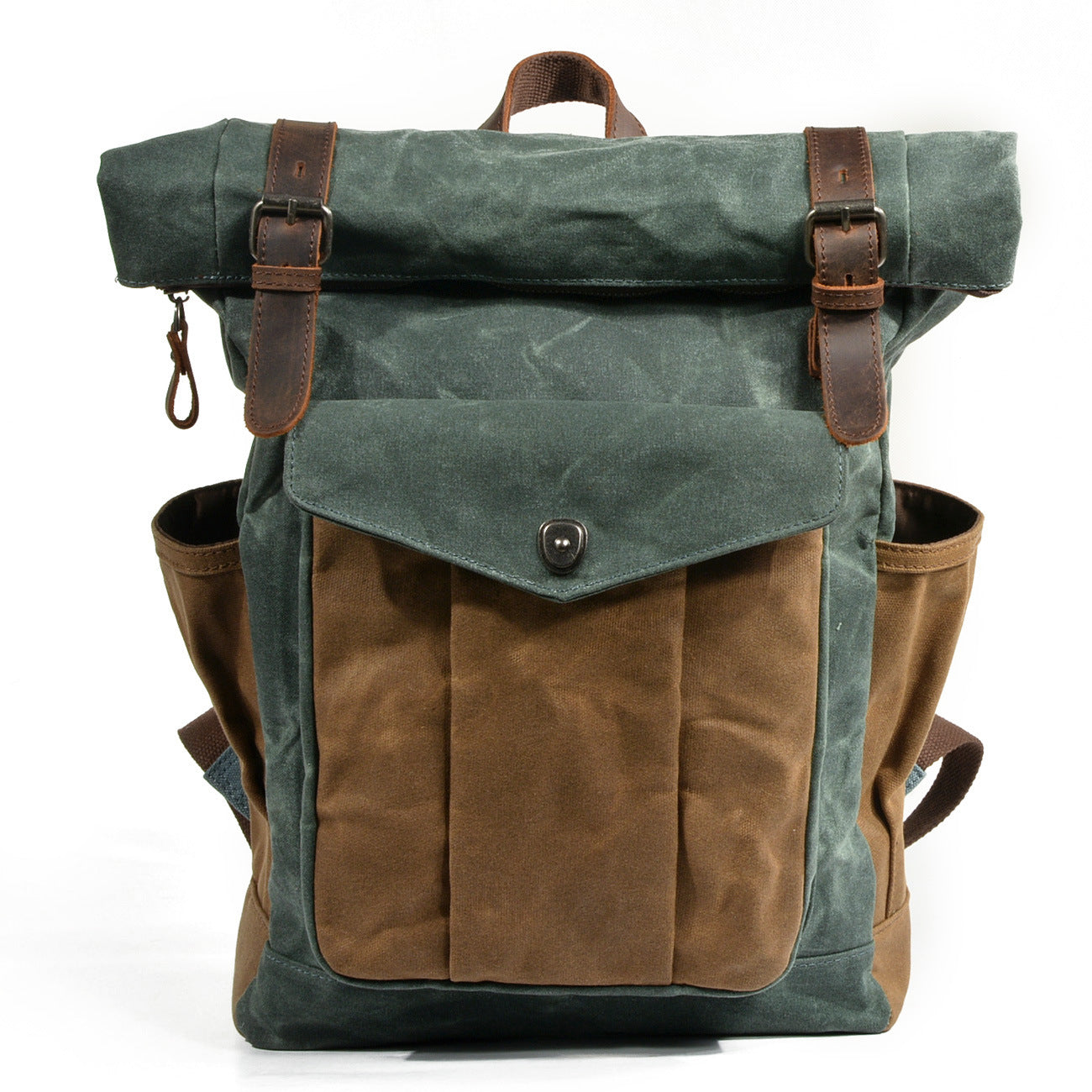 Men's Wax Canvas Roll-Top Hiking & Travel Backpack