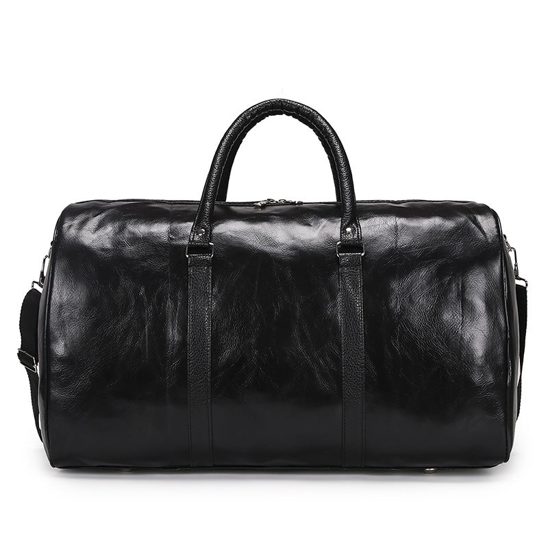 Leather Cylindrical Travel & Gym Duffel Bag