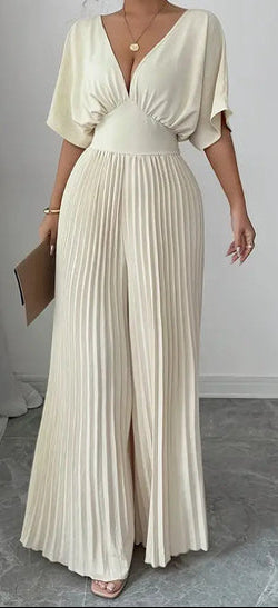 Pleated Wrap Maxi Dress