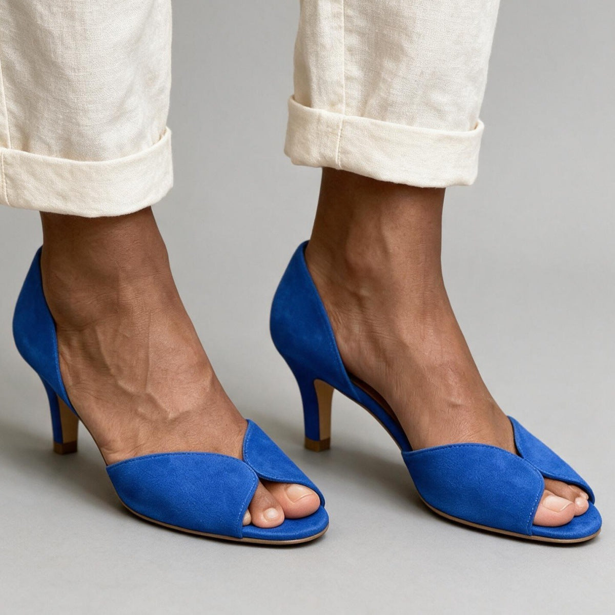 Women's Peep-Toe Slim Heel Strap Sandals