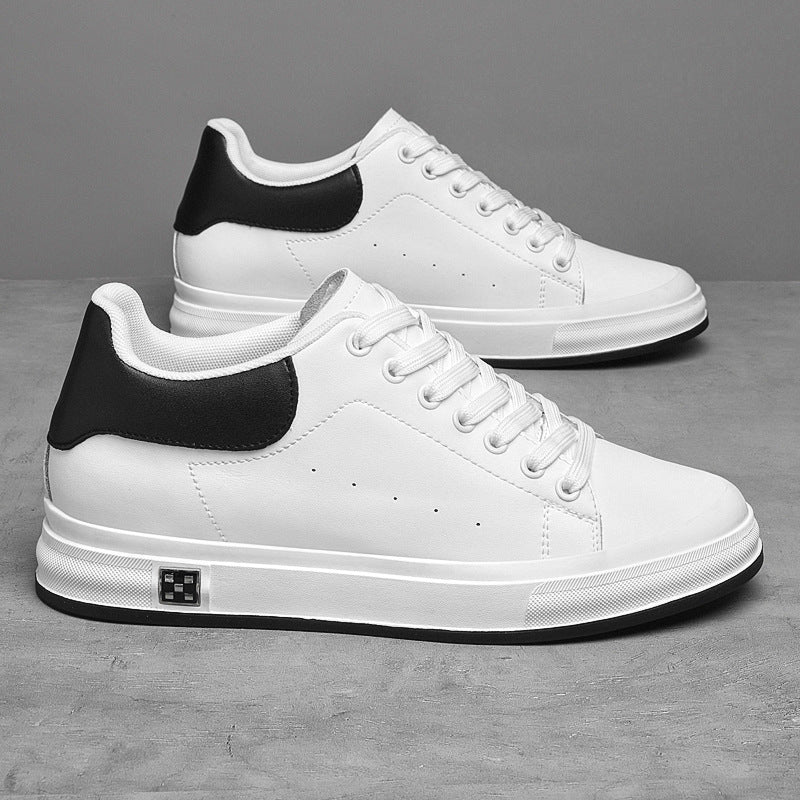 Men's Low-Top Leather Sneakers with Height Boost