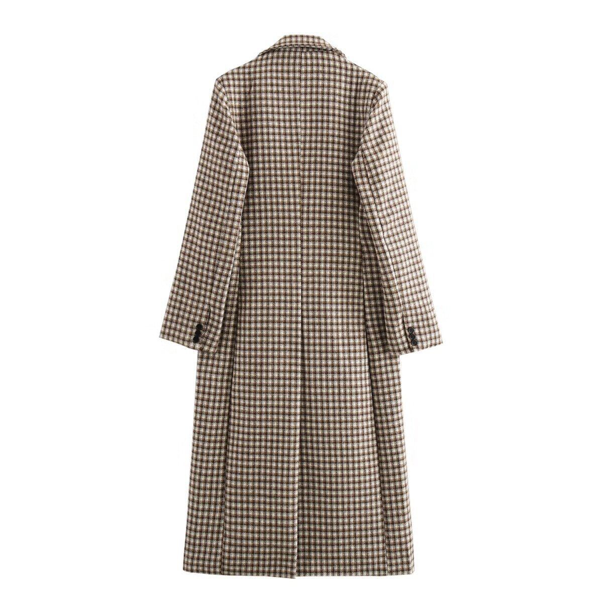 Retro Plaid Wool Look Coat