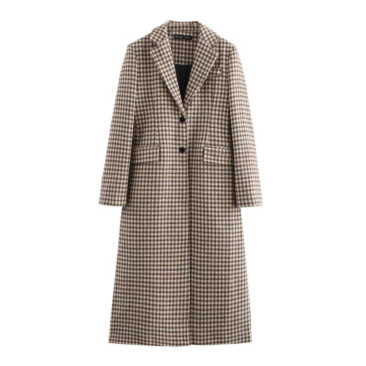 Retro Plaid Wool Look Coat