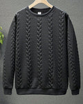 Herren Sweatshirt mit Zopfmuster – Rundhals-Pullover