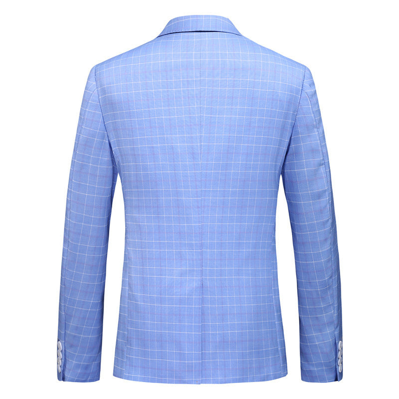 Three-Piece Suit – Light Blue Windowpane Check