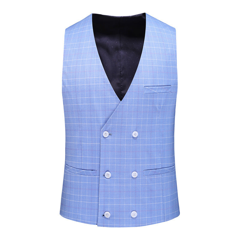Three-Piece Suit – Light Blue Windowpane Check