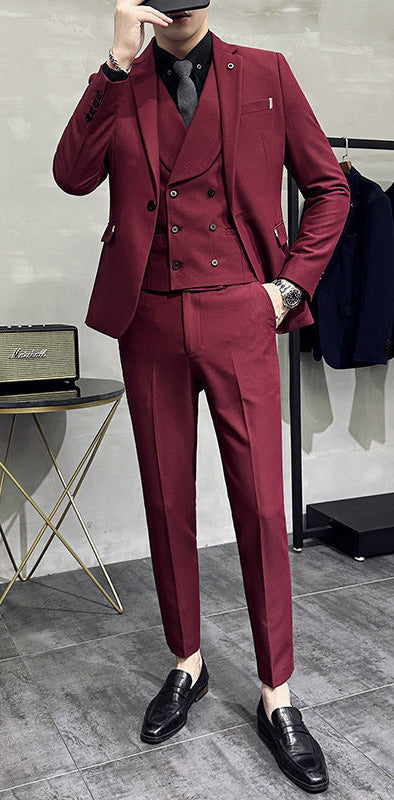 Slim Fit Three-Piece Suit – Blazer, Waistcoat & Trousers