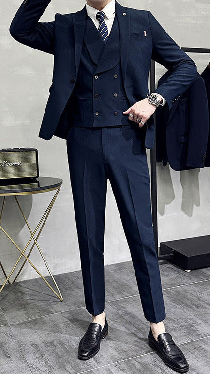 Slim Fit Three-Piece Suit – Blazer, Waistcoat & Trousers