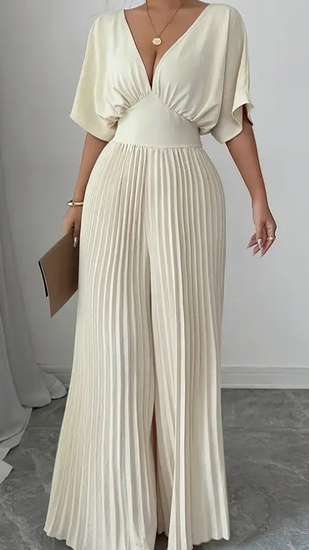Pleated Wrap Maxi Dress