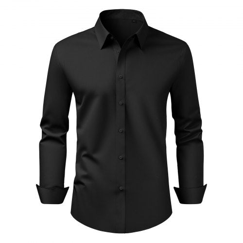 Men's Long Sleeve Dress Shirt – Slim Fit Wrinkle-Free