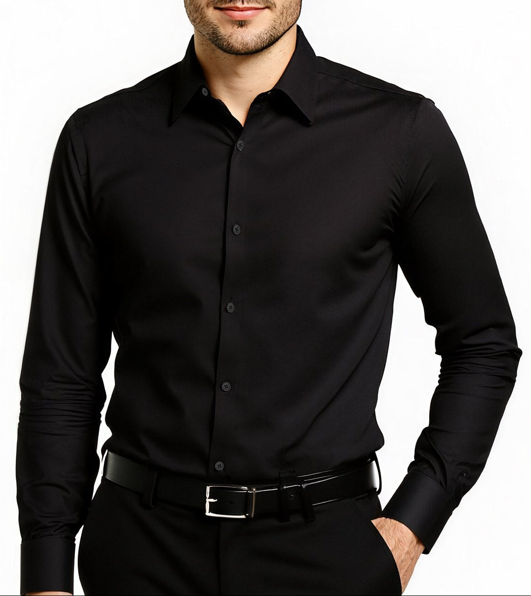 Men's Long Sleeve Dress Shirt – Slim Fit Wrinkle-Free